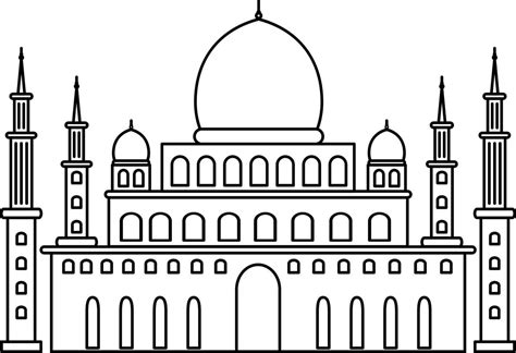 Mosque Outline Vector 6923890 Vector Art At Vecteezy