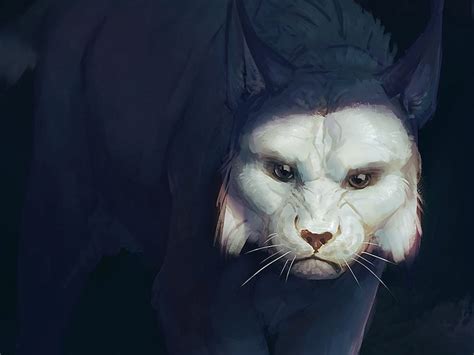 White Lynx Art Predator Fantasy Luminos Lynx Cat White