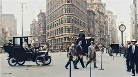 New York City In Early 1910s Restored Rare Vintage Footage In Color