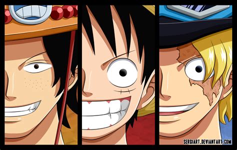 One Piece Brothers By Sergiart On Deviantart One Piece Ace One