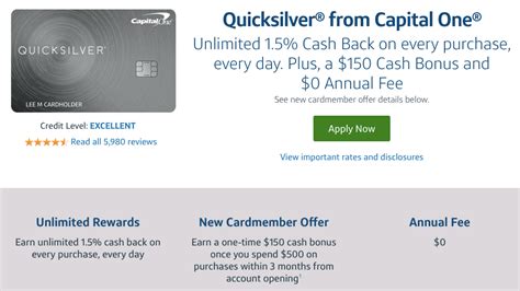 Apply now view important rates and disclosures. Capital One Quicksilver Cash Back Rewards Card Review