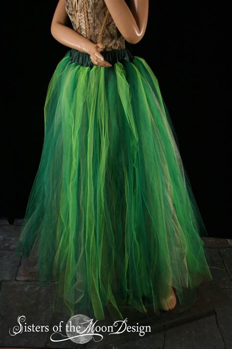 Streamer Floor Length Adult Tutu Tulle Skirt Formal Absinthe Etsy