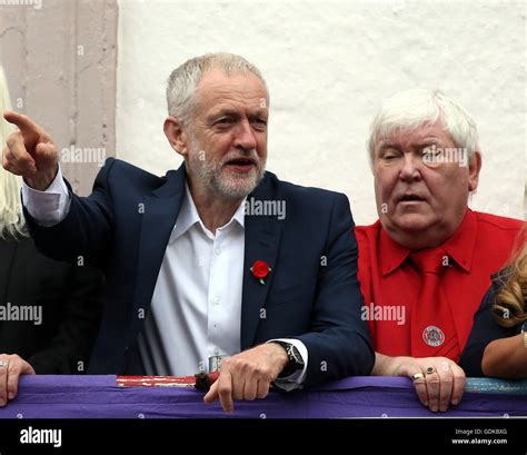 Durham Miners Gala Secretary Dave Hopper With Labour Leader Jeremy