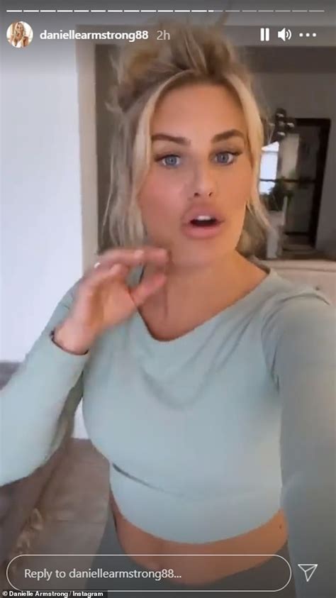 danielle armstrong shows a glimpse of her slender midriff in a light blue crop top after weight