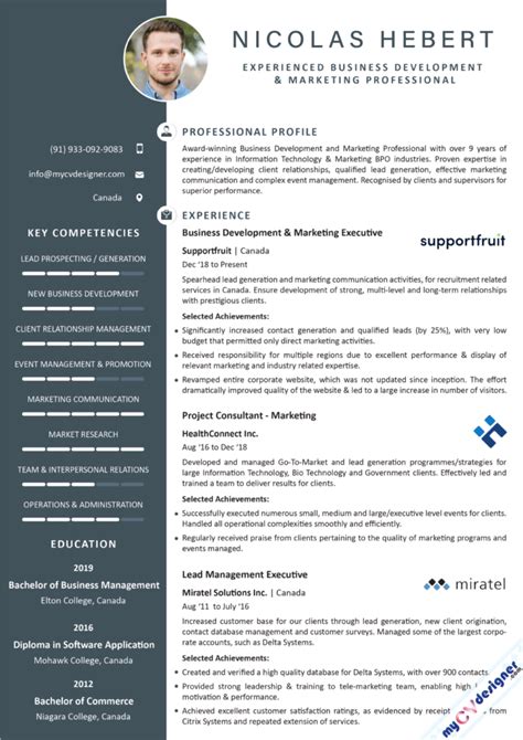 Business Development And Marketing Executive Resume Samples My Cv