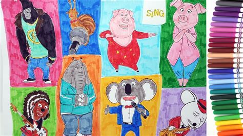 Facing financial troubles and a call from the. Illumination Sing coloring pages color Buster, Johnny ...