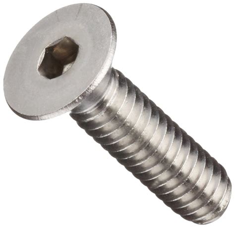 18 8 Stainless Steel Socket Cap Screw Plain Finish Flat Head Internal Hex Drive Meets Din