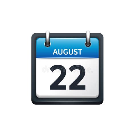 August 22 Calendar Iconvector Illustrationflat Stylemonth And Date