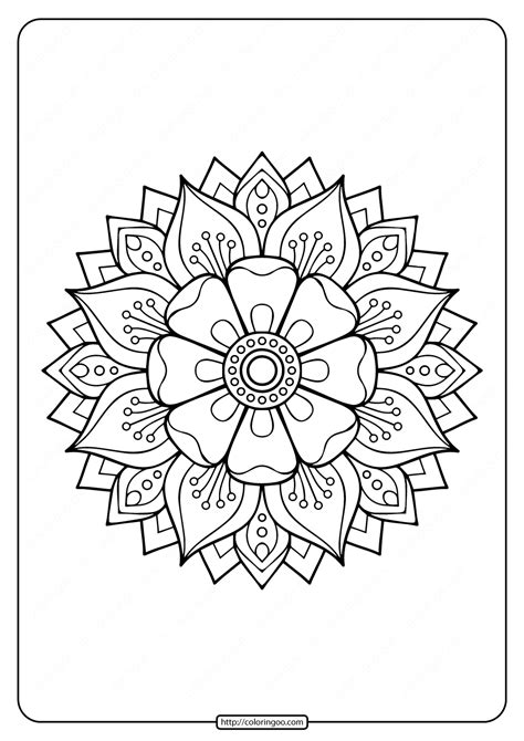 Free Printable Adult Floral Mandala Coloring Page 74