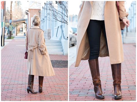 We see a white sweater dress with long sleeves worn with camel suede otk boots. { Camel & Cream: Wrap coat, Turtleneck sweater & Riding ...