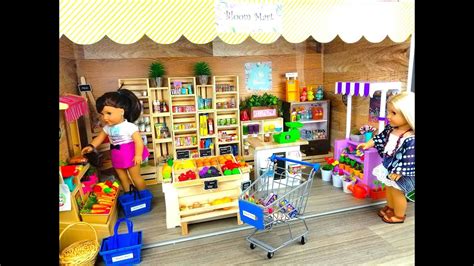 American Girl Doll Supermarket Grocery Store Set Up Youtube