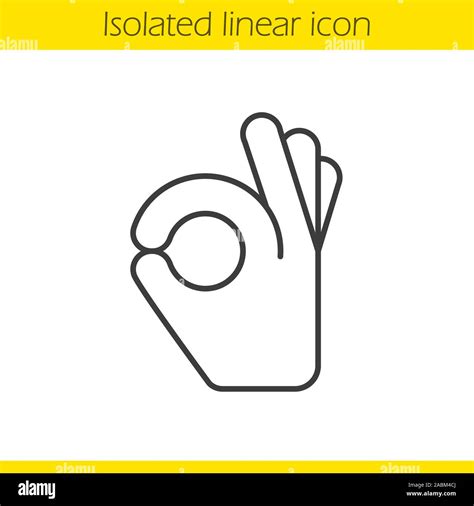 OK Hand Gesture Linear Icon Thin Line Illustration A Ok Contour