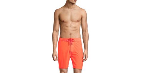 Lyst Sundek Low Rise Swim Trunks In Orange For Men