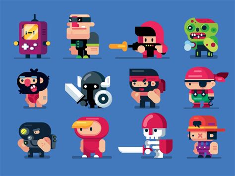 With every new attempt, character drawing will be better. Game Design Characters, Flat Design Illustrations by Gigantic on Dribbble