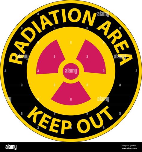 Caution Radiation Area Keep Out Sign On White Background Stock Vector