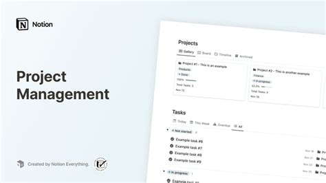 Simple Project Management Notion Template