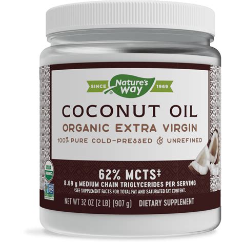Natures Way Organic Extra Virgin Coconut Oil Pure And Unrefined Cold Pressed 32 Oz