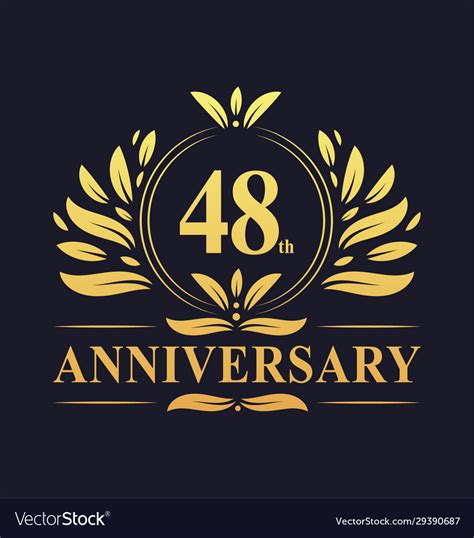 48th Anniversary Logo 48 Years Anniversary Design Vector Image