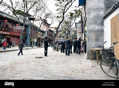 China Xian Typical Street Scene On A Walking Street In The Muslim