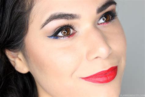 We're not talking the telltale red, white, and blue face art either. Makeup for Fourth of July: Red White & Blue Sparkles | Slashed Beauty