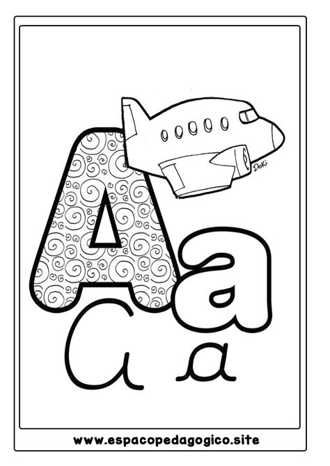 Alfabeto Ilustrativo Para Colorir