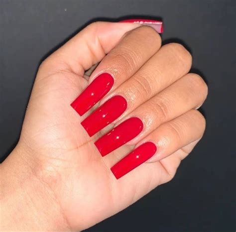 pin by natalia jay 💞 on c l a w long square acrylic nails red acrylic nails square