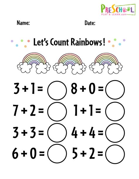 Free Printable Kindergarten Addition Worksheets Numbers 1 10