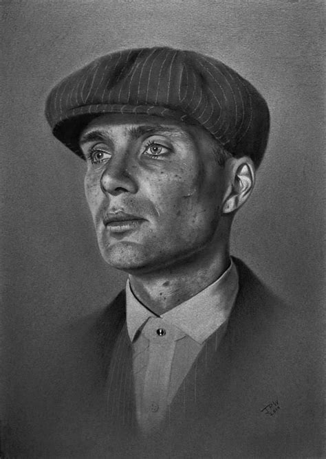 A Black And White Drawing Of A Man In A Suit With A Hat On His Head