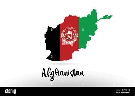 Afghanistan Country Flag Inside Country Border Map Design Suitable For