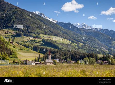Geography Travel Italy South Tyrol Landscape With Village Church