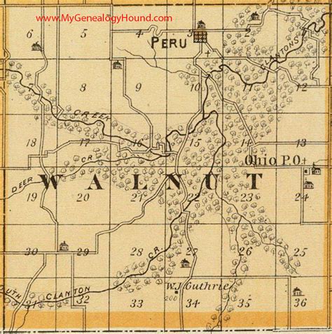 Walnut Township Madison County Iowa 1875 Map