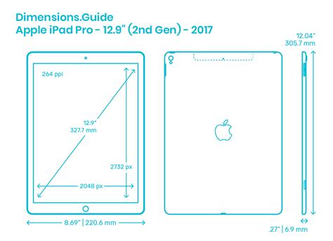 Apple Ipad Air 2 2nd Gen 2014 Dimensions And Drawings Dimensionsguide