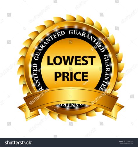 Lowest Price Guarantee Gold Label Sign Stock Vector Royalty Free