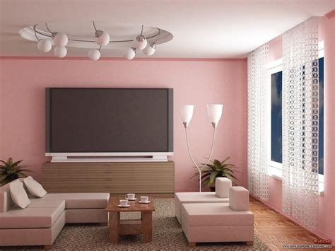 Cute Living Room Paint Idea In Chic Pinky Theme With Pink Wall Room