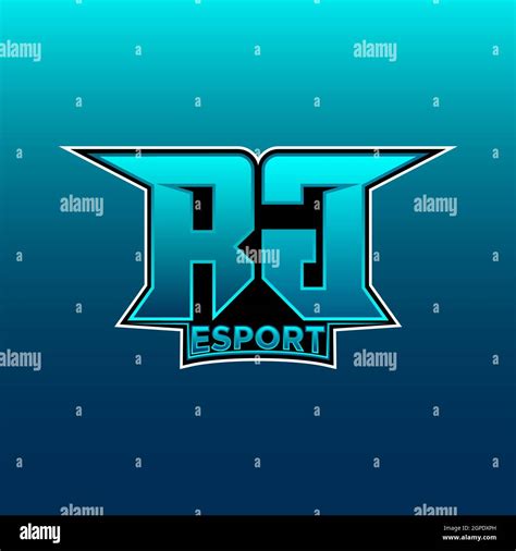 Rg Logo Esport Gaming Initial With Blue Light Color Design Vector