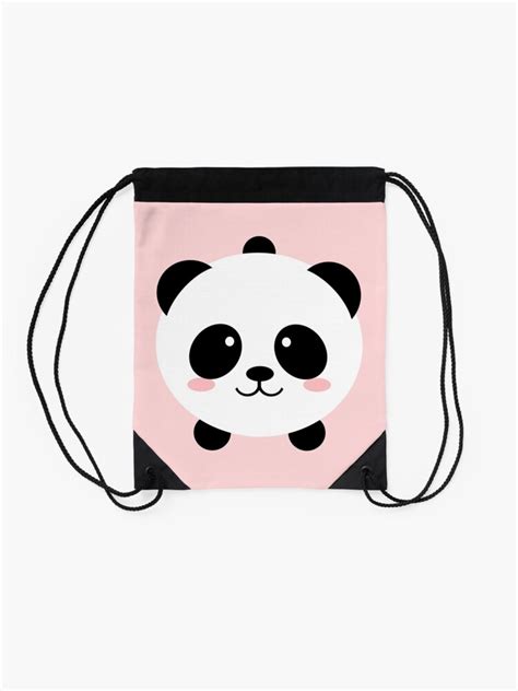 Lovely Kawai Panda Bear Drawstring Bag For Sale By Eugeniaart Redbubble
