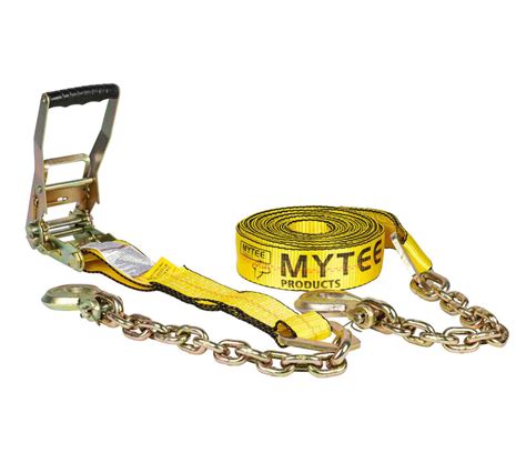 2 in x 30 ft ratchet strap with chain anchor wll 3 400 lbs by mytee products
