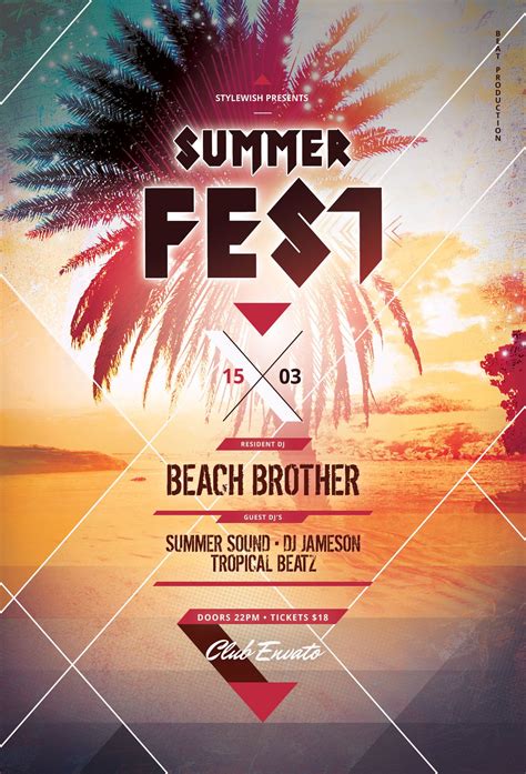 Summer Fest Flyer Template V Beach Posters Design For Photoshop My