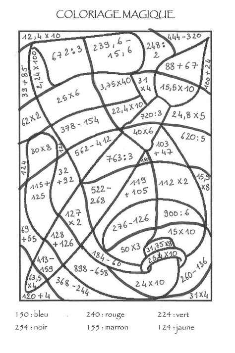 À colorier au crayon de coloriage magique découvrez notre galerie de coloriages magique à imprimer gratuitement facile ou difficile pour coloriage magique 6eme multiplication coloriages à imprimer. Coloriage Magique Soustraction à colorier Dessin à en 2020 ...