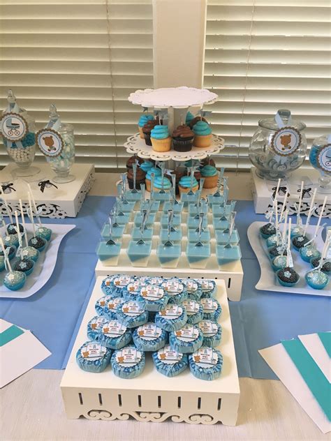 Boy Baby Shower Dessert Ideas More Dessert Table Baby Boy Blue Shower