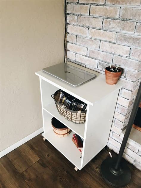 Kitchen cart makeover | easy diy decor. DIY Microwave Cart Update | Microwave Cart to Entertainment Center Storage - My Chic Obsession