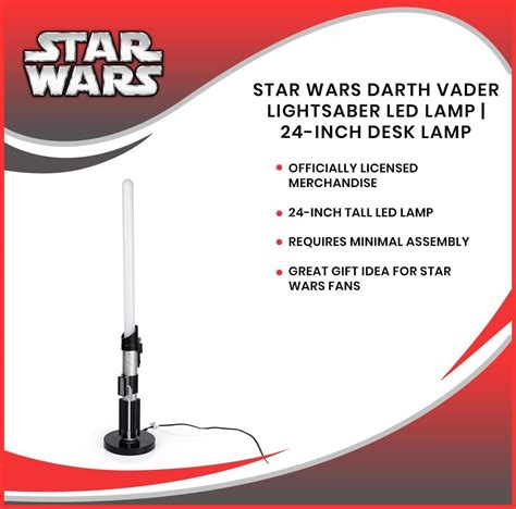 Star Wars Darth Vader Lightsaber Led Lamp 24 Inch Desk Lamp