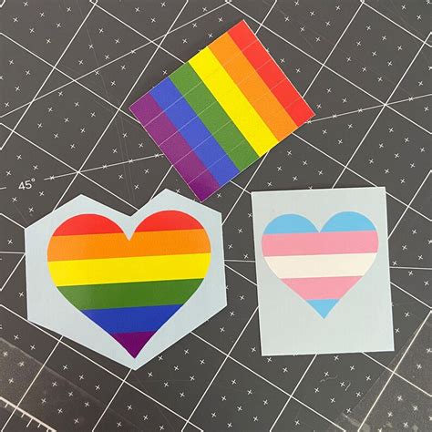 transgender pride vinyl sticker heart shaped lgbtq lgbtqia etsy