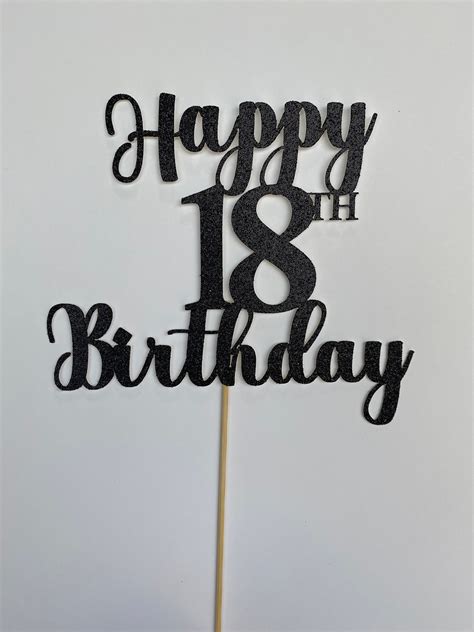 Any Number Custom Birthday Cake Topper 18th Cake Topper Happy 18th