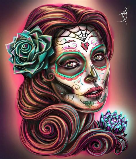 Beautiful Day Of The Dead Art Sugar Skull Art Skull Girl Tattoo