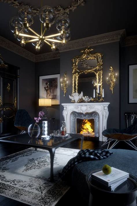 30 Gothic Living room Designs That Room More Cool | HomeMydesign