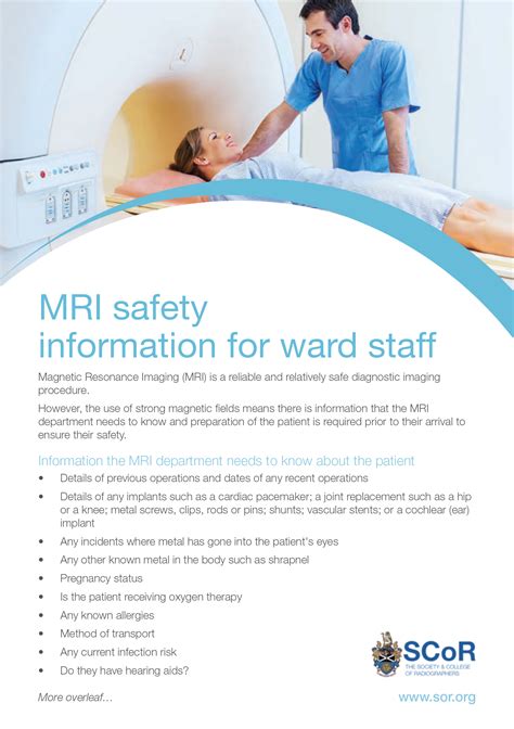 Mri Safety Information For Ward Staff Sor