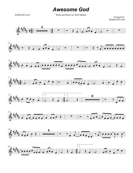 Awesome God By Rich Mullins Digital Sheet Music For Score And Parts