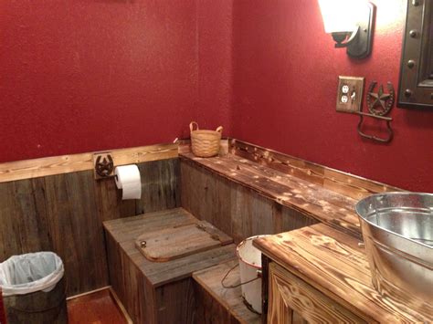 Our Rustic Bathroom The Paint Is Cabin Red Valspar From Lowes We Put