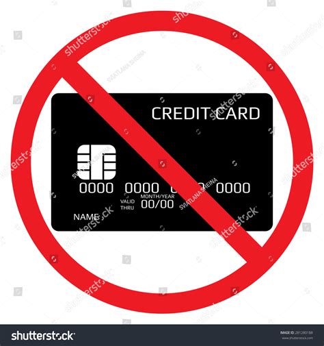 I'm nowhere near my limit with the card i've been using for years with paypal. No Credit Card Cash Red Prohibition Stock Vector 281280188 - Shutterstock